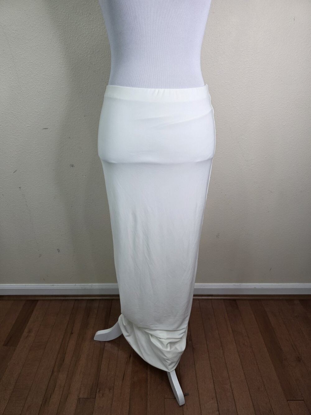 Sabora Womens Ivory Maxi Skirt, Dress Stretch Long Pencil Skirt Size Medium